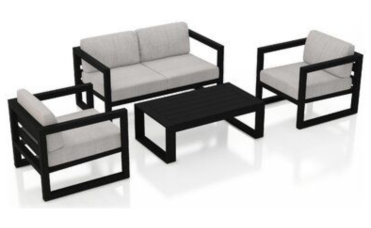 Steel Lounge Corner Set Black