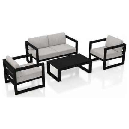 Steel Lounge Corner Set Black